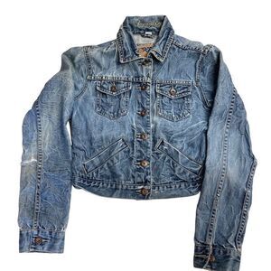 AMERICAN EAGLE OUTFITTERS Women’s‎ Distressed Denim Jacket Size Small Petite